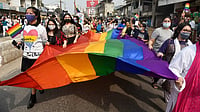 Youth takes part in the annual LGBT pride parade, at Dighalipukhuri in Guwahati