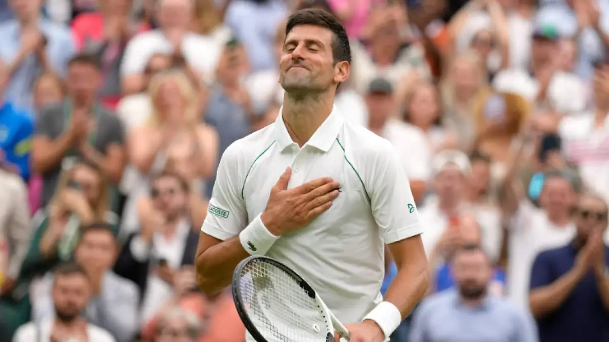 Novak Djokovic will next face Thanasi Kokkinakis in the Wimbledon second round on Wednesday. 