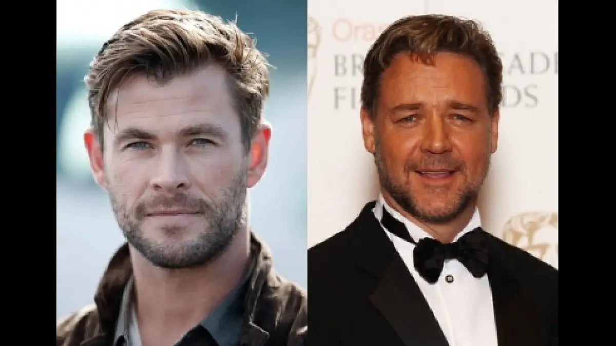 Chris Hemsworth and Russell Crowe