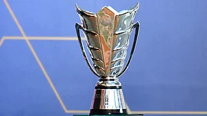 The AFC Asian Cup 2023 trophy on display
