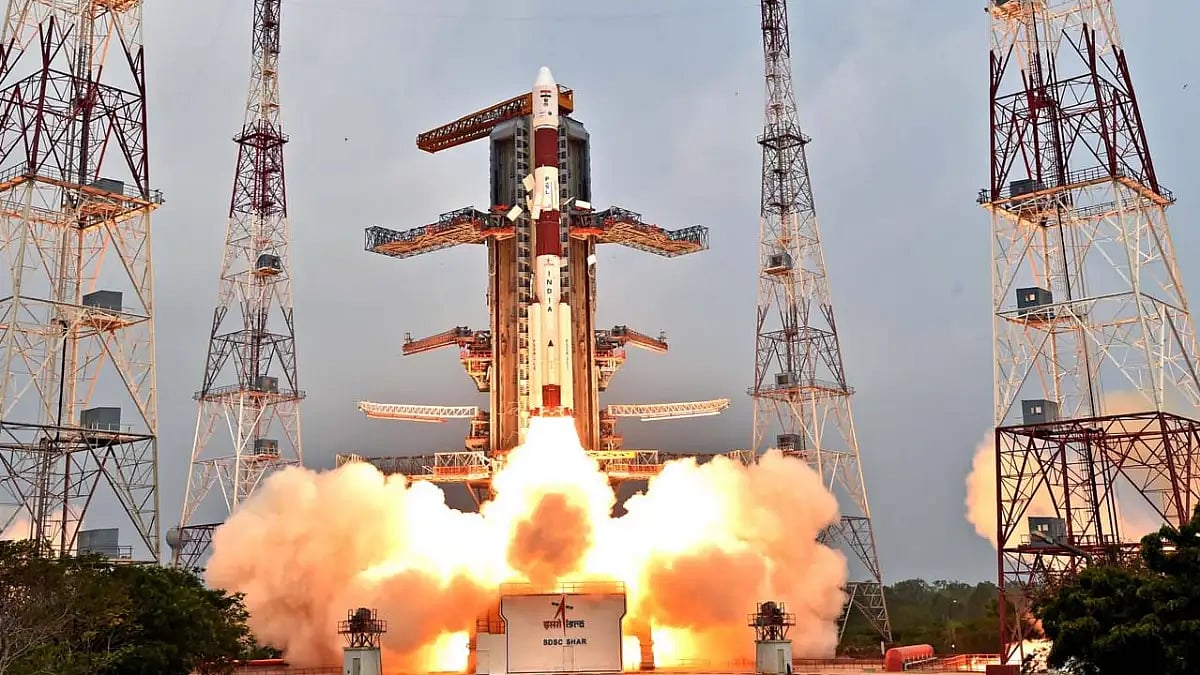 An ISRO spacecraft launch 