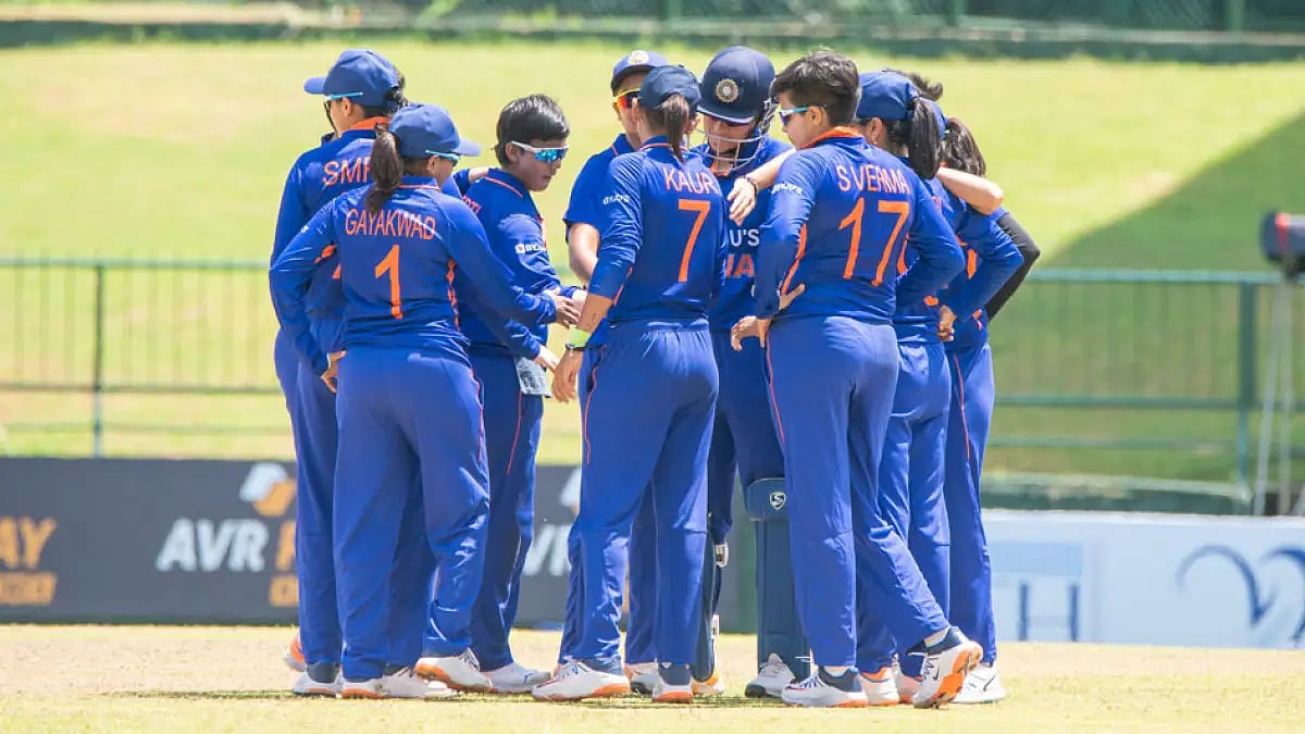Indian players celebrate the fall of a Sri Lankan wicket during the first ODI.