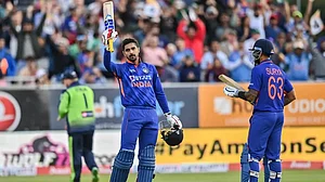 Deepak Hooda made 59 off 37 balls for India against Derbyshire County in a warm-up T20 fixture.