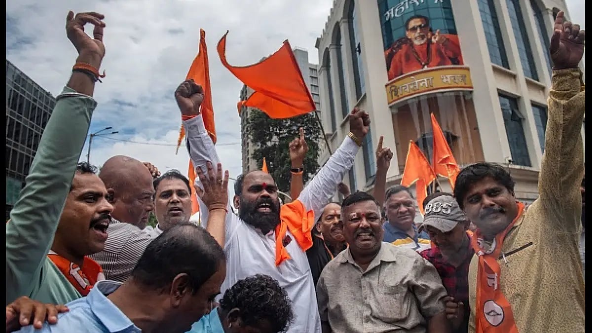 Shiv Sainiks in Maharashtra.
