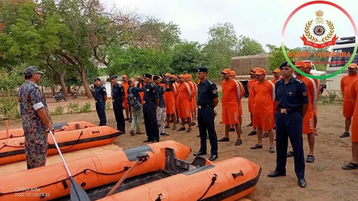 NDRF personnel being deployed in rainfall-affected areas in Gujarat