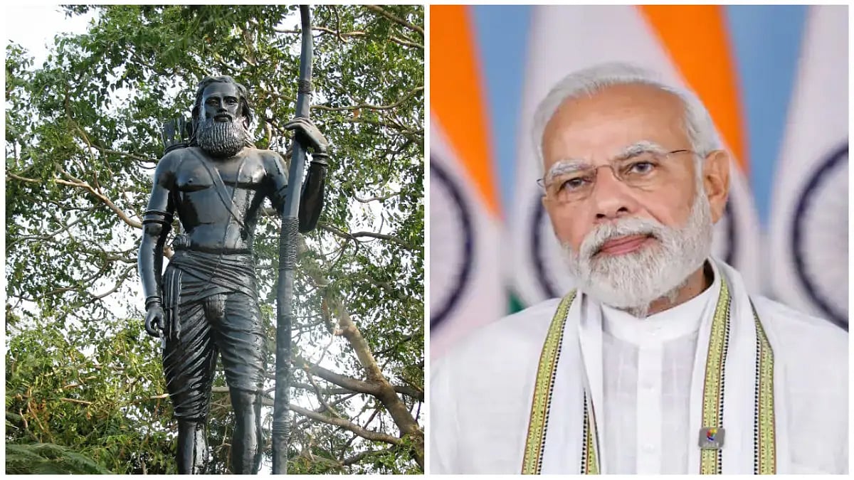 PM Modi unveils statue of Tribal leader Alluri Sitharama Raju 