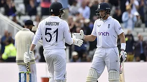 Joe Root and Jonny Bairstow are in an unbeaten stand of 150 runs.