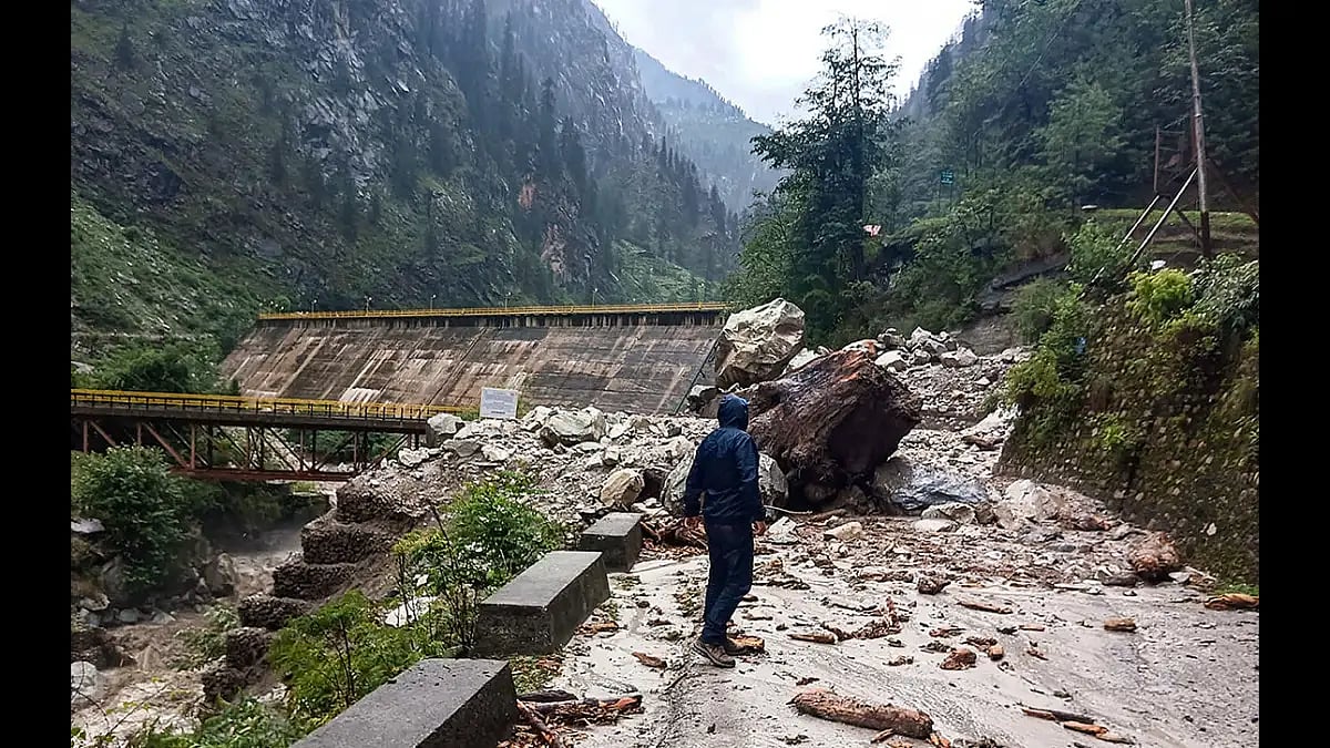 Flash Flood Leads To Road Blockade In Lahaul-Spiti