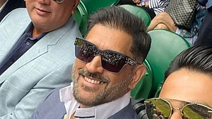 MS Dhoni was seen watching Wimbledon 2022, quarter-final match between Rafael Nadal and Taylor Fritz.
