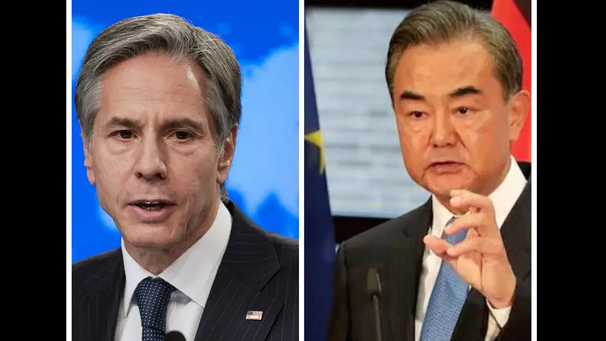 US Secretary of State Antony Blinken (Left) and his Chinese counterpart Wang Yi