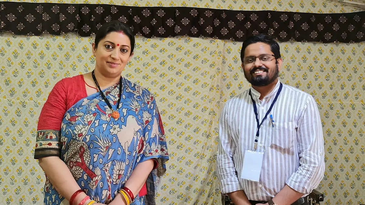 Utkarsh Kishore with Union Minister Smriti Irani