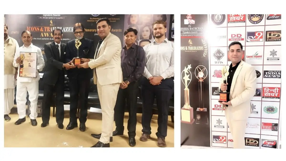 Save Earth activist Sandeep Choudhary has been awarded by Icons & Trailblazers  Awards