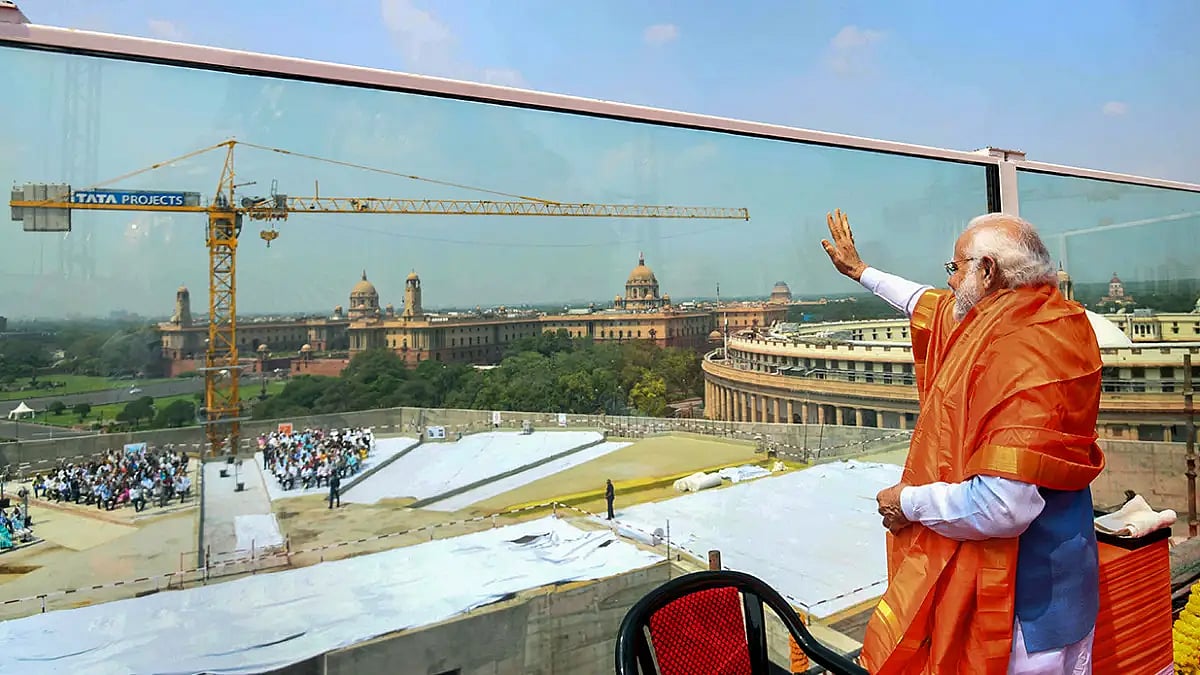 Unveiling of national emblem on new Parliament building