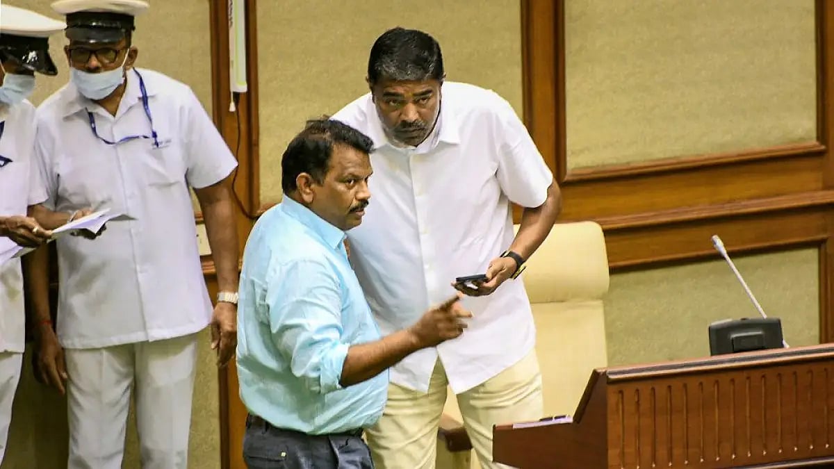 Congress MLAs Michael Lobo and Sankalp Amonkar.