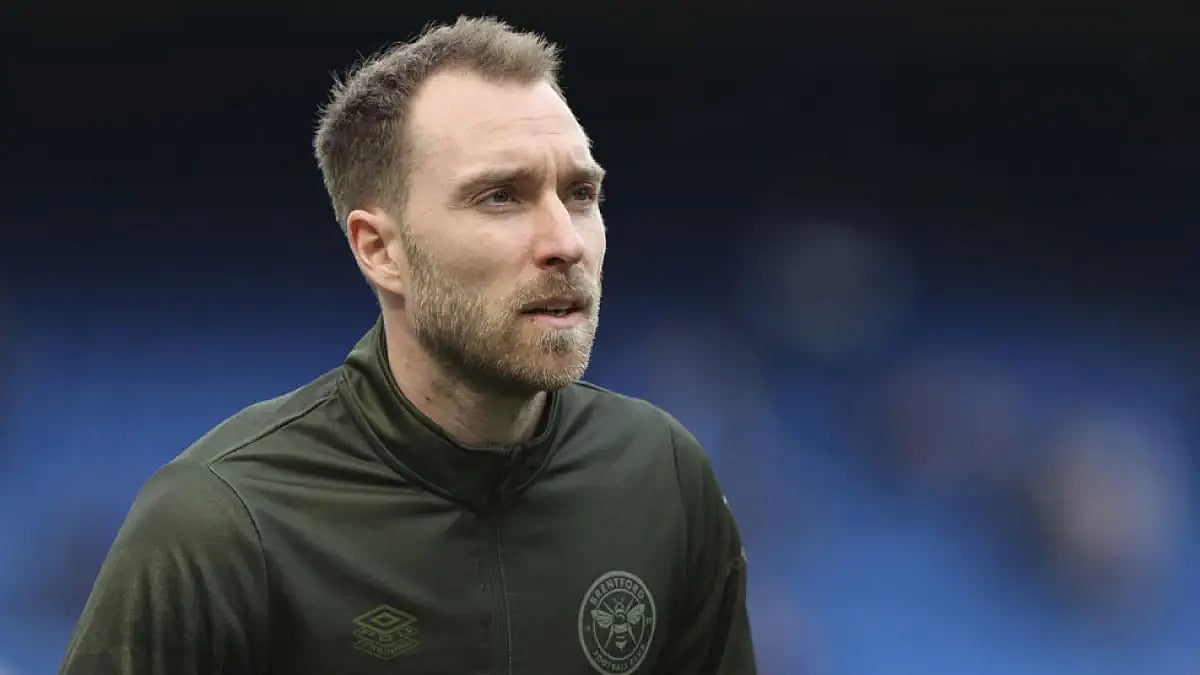 Christian Eriksen played for Brentford last season, joining the London club almost eight months afte