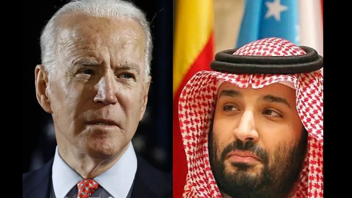 US President Joe Biden (Left) and  Saudi Arab's Crown Prince Mohammed bin Salman (Right)