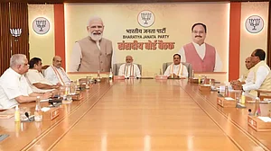PM Narendra Modi, JP Nadda, Amit Shah, Rajnath Singh, and others at the meeting