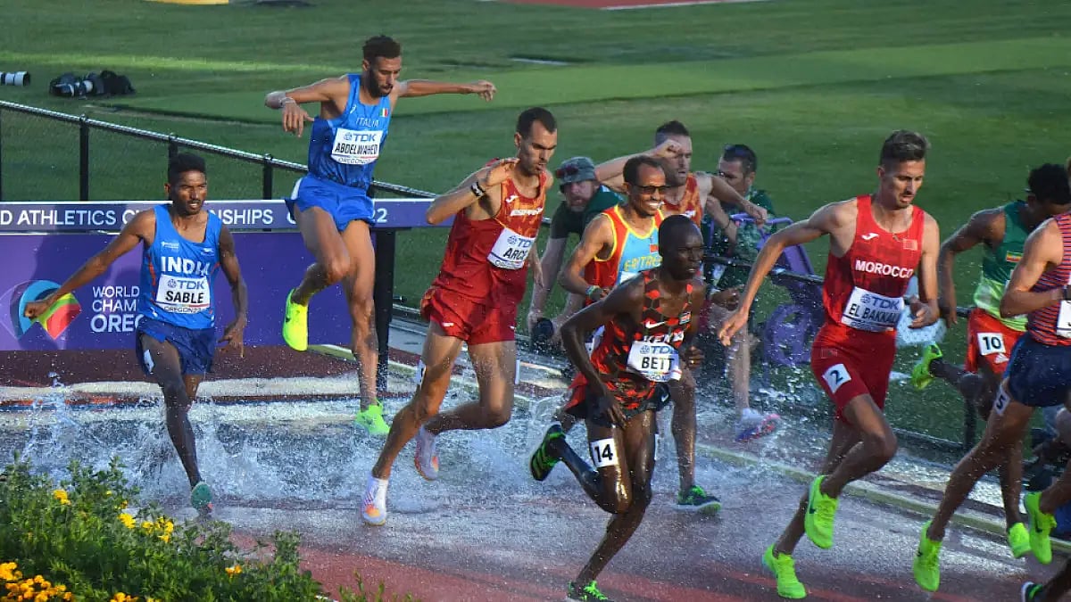 India's Avinash Sable in action in World Athletics Championships 2022.  
