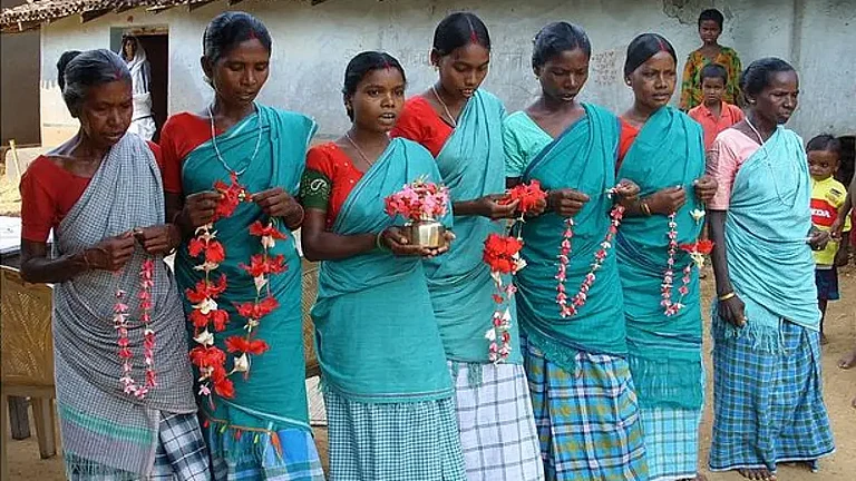 The Santhal community of India. - null