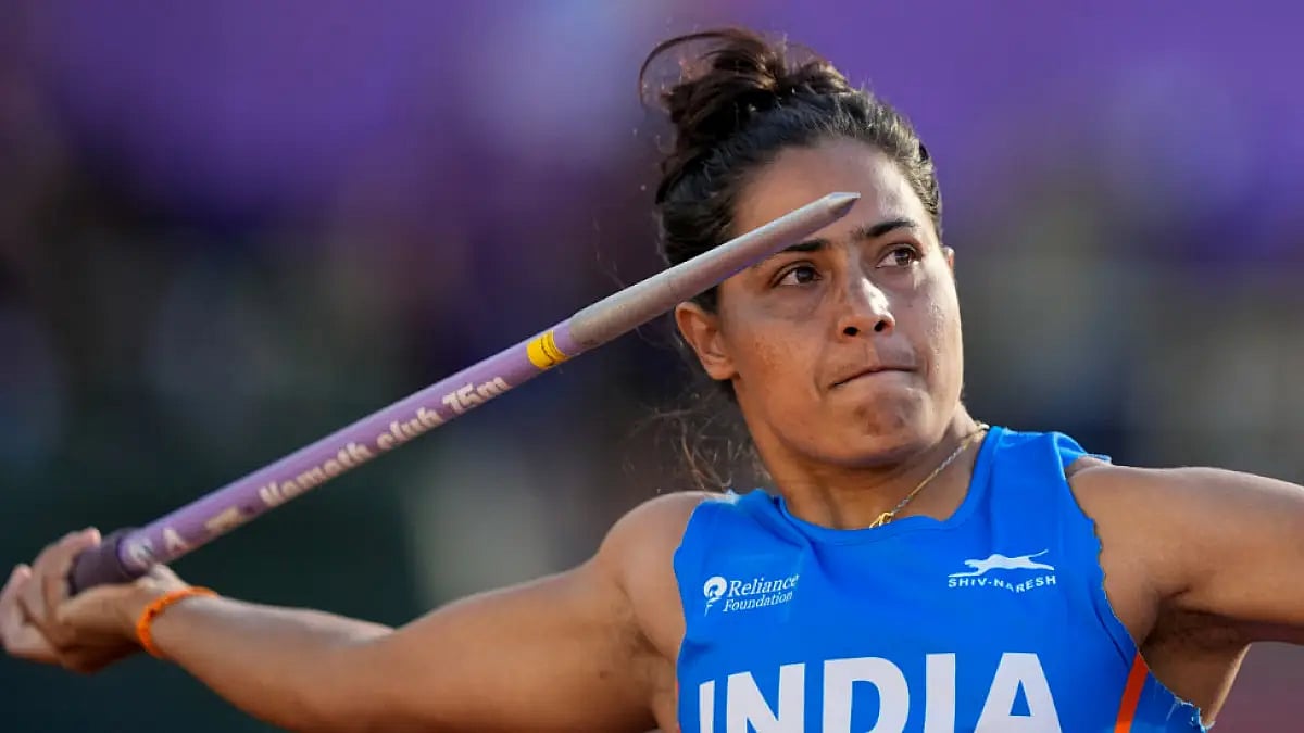 Annu Rani competes in the womens javelin throw final at World Athletics Championships 2022.