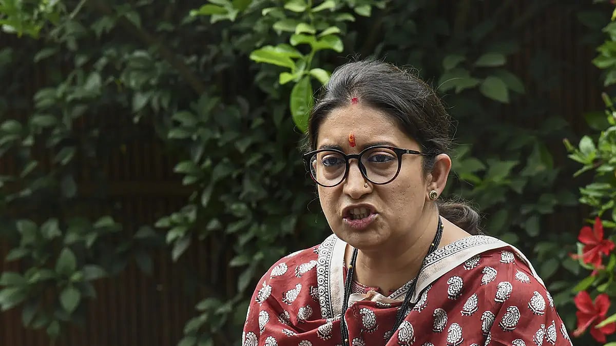 Smriti Irani addresses media