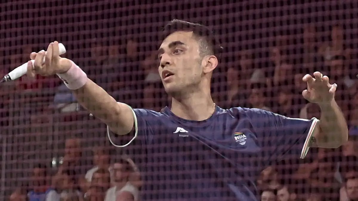 India's Lakshya Sen competes against Sri Lanka's Niluka Karunaratne.