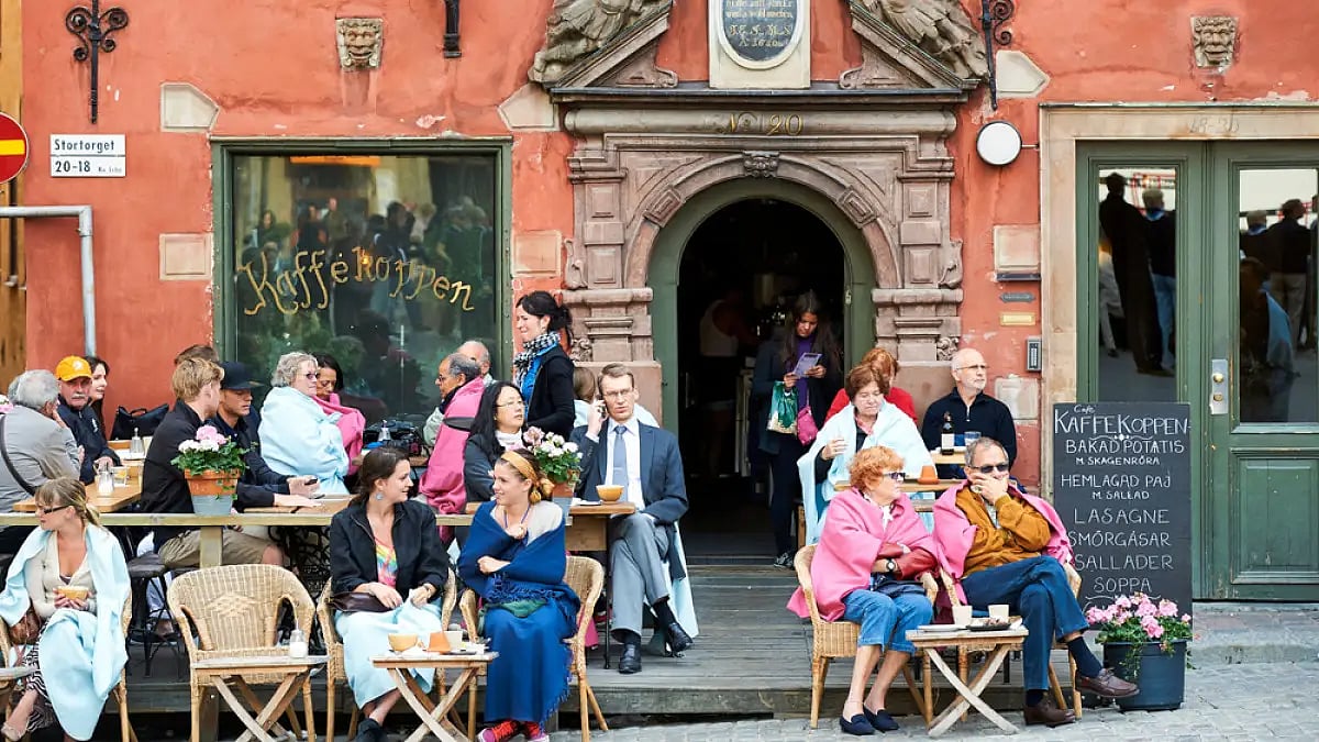 A cafe at Stortorget square in Gamla Stan, the 'old town' of Stockholm