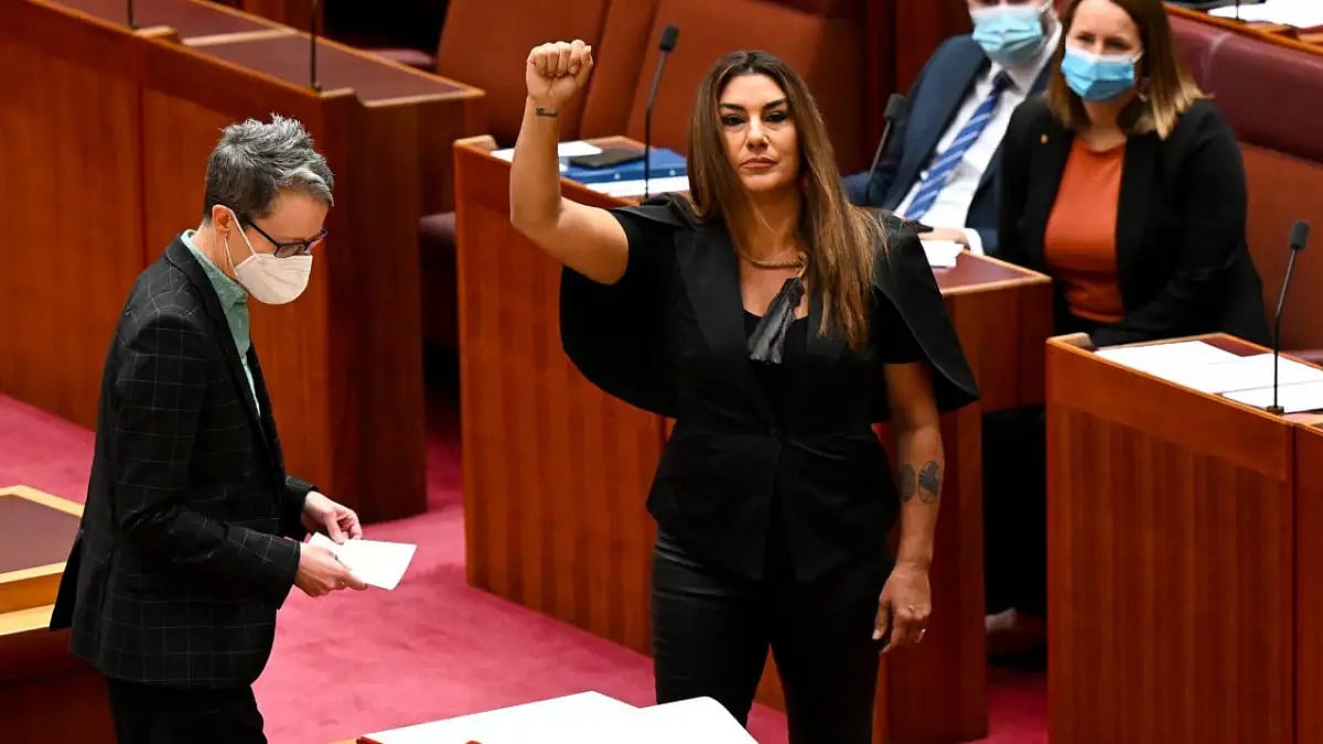 Australian senator Lidia Thorpe denouncing Britain's Queen Elizabeth II as 'colonizing Her Majesty' 