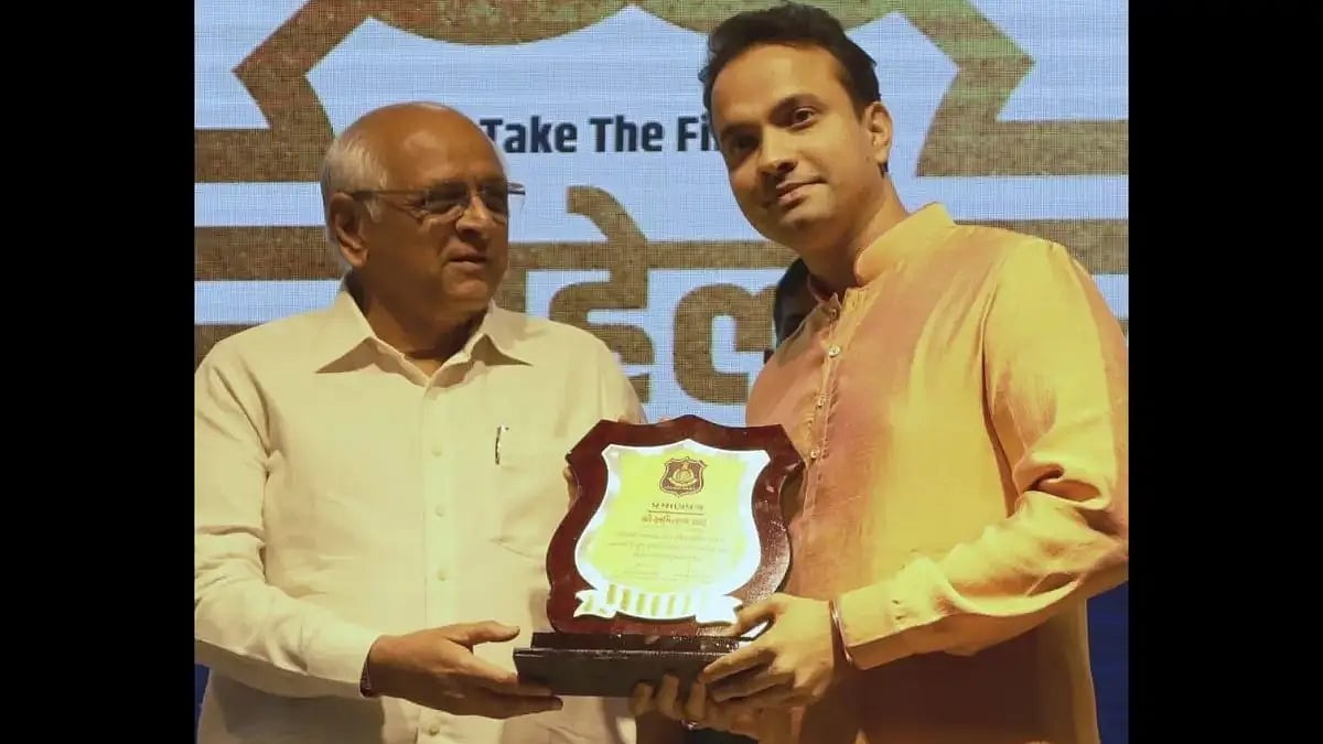Mr. Amitabh Shah is awarded by Guj CM Bhupendra Patel for noble work in betterment of society