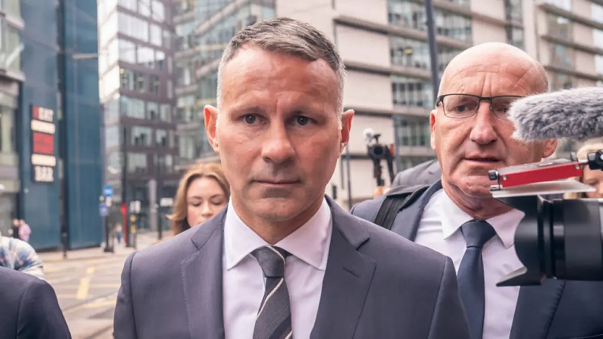 Ryan Giggs arrives at Manchester Minshull Street Crown Court on Monday.