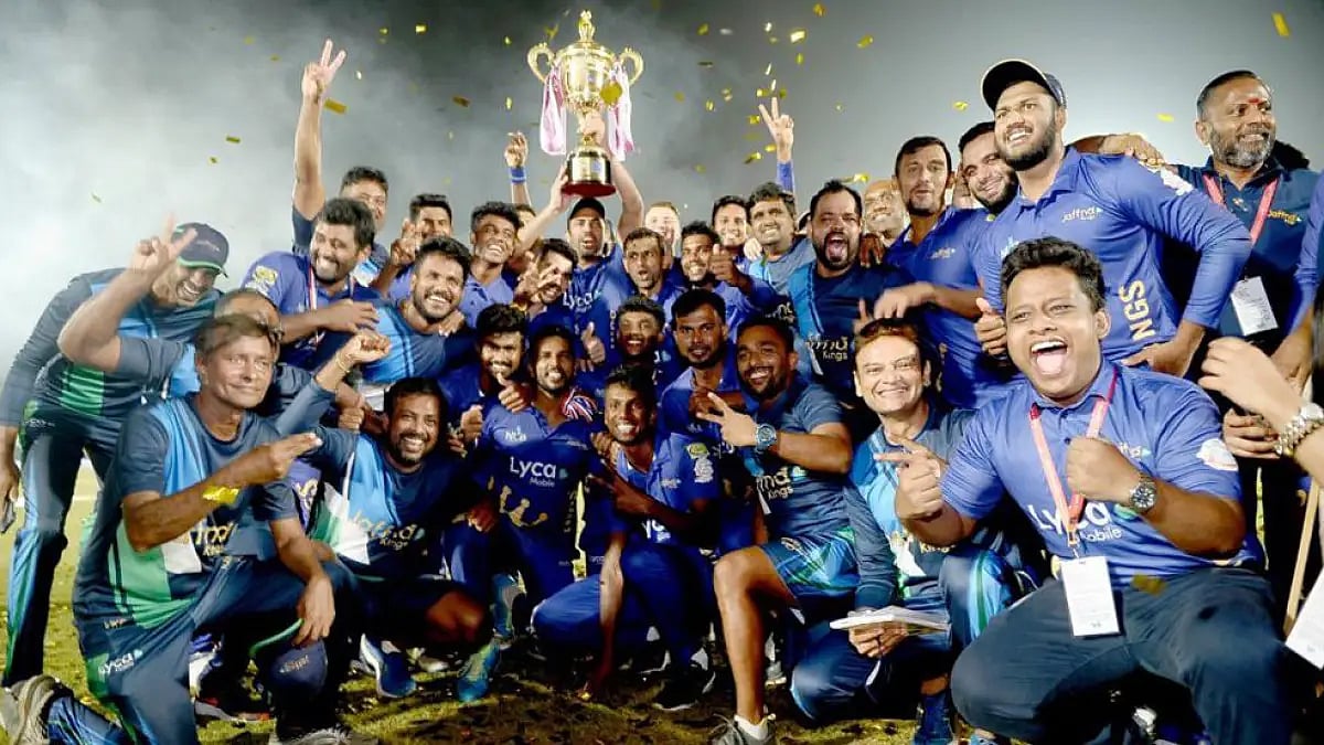 Jaffna Kings players after winning the LPL 2022 title.
