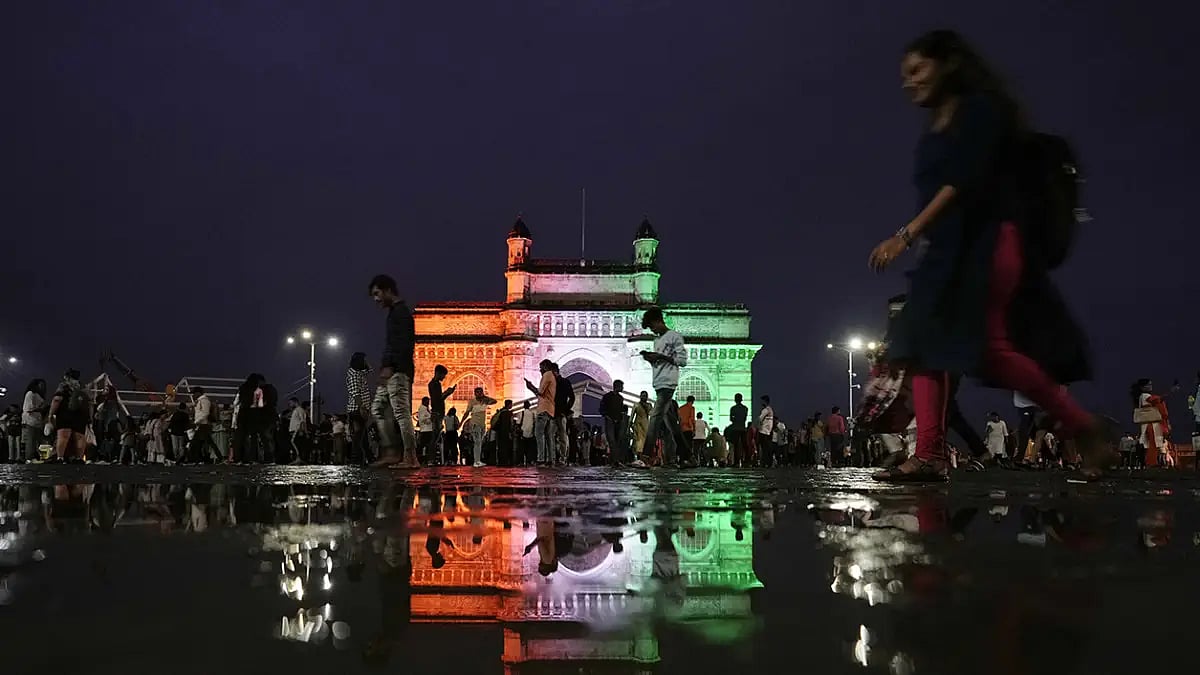 Illuminated Gateway of India in Mumbai 