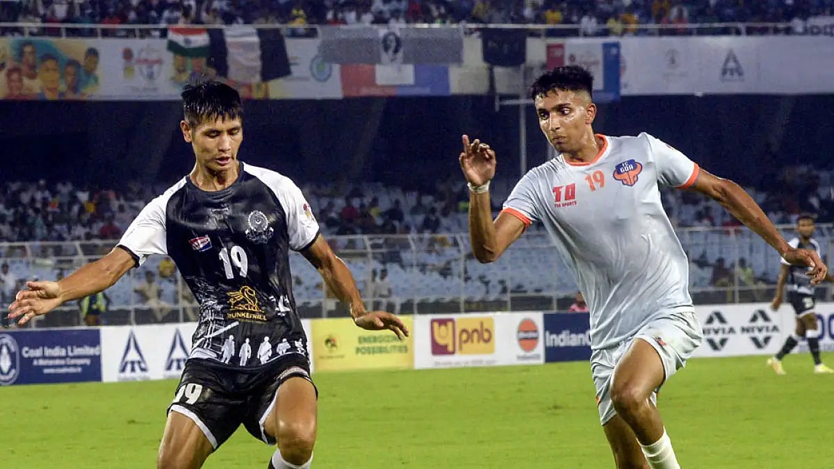 Mohammedan Sporting and FC Goa players during their Durand Cup 2022 match.
