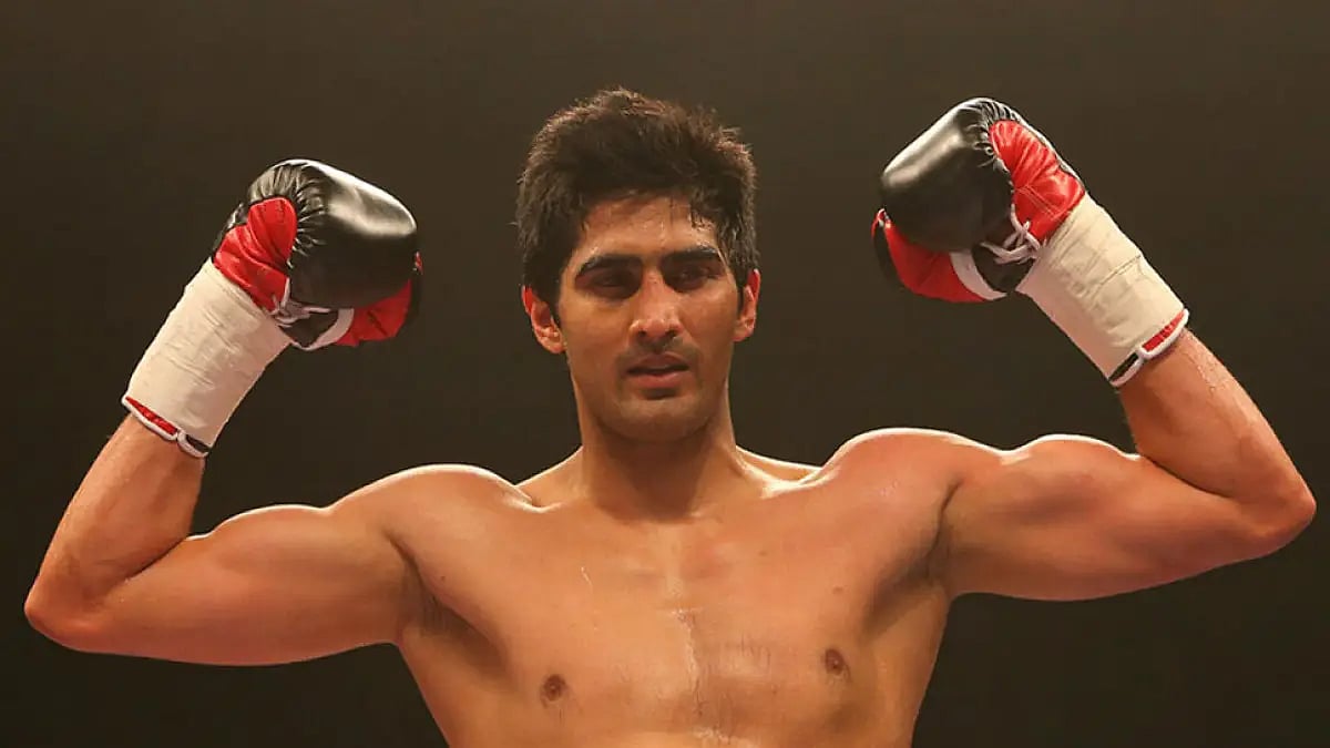 Vijender Singh landed the winning blow in the second round of what was to be a six-round contest.
