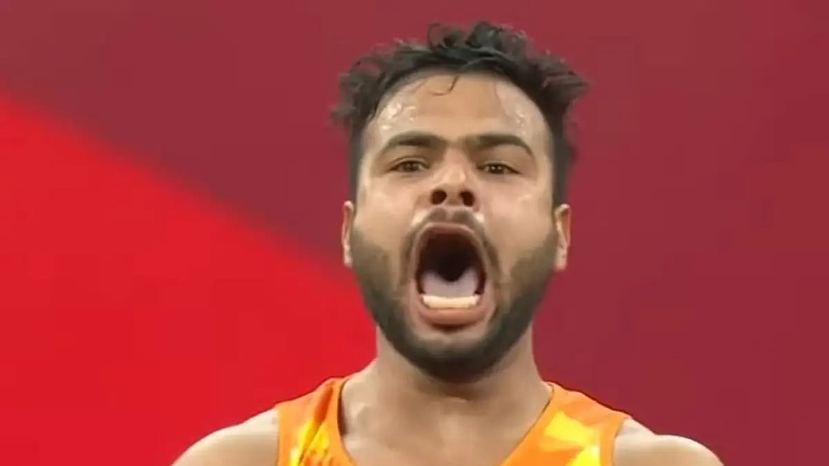 Sumit Antil's previous world record throw of 68.55m in the F64 category came at the Tokyo Paralympics.