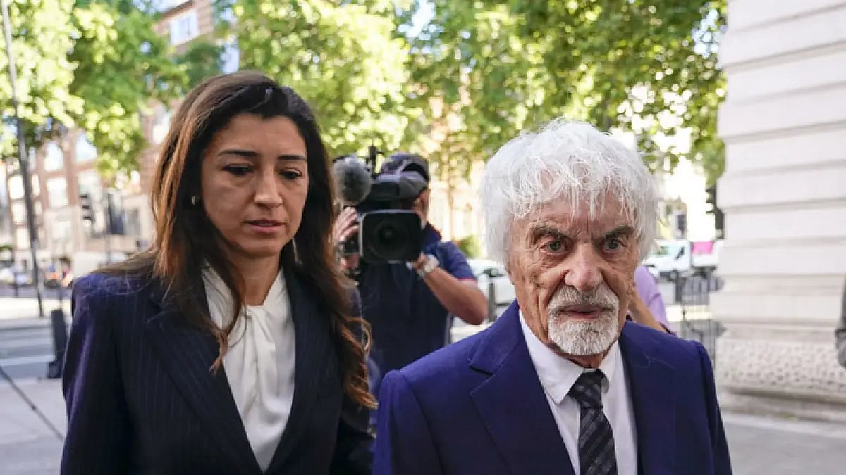 Bernie Ecclestone at Westminster Magistrates Court, London on Aug. 22, 2022.