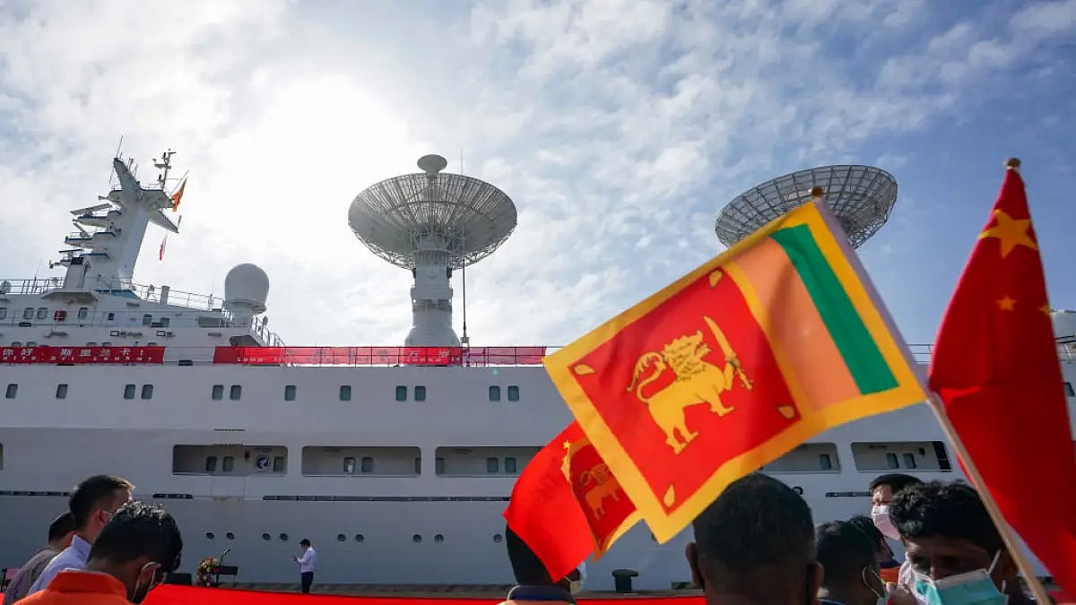 Chinese 'spy ship' Yuan Wang-5 being welcomed in Sri Lanka