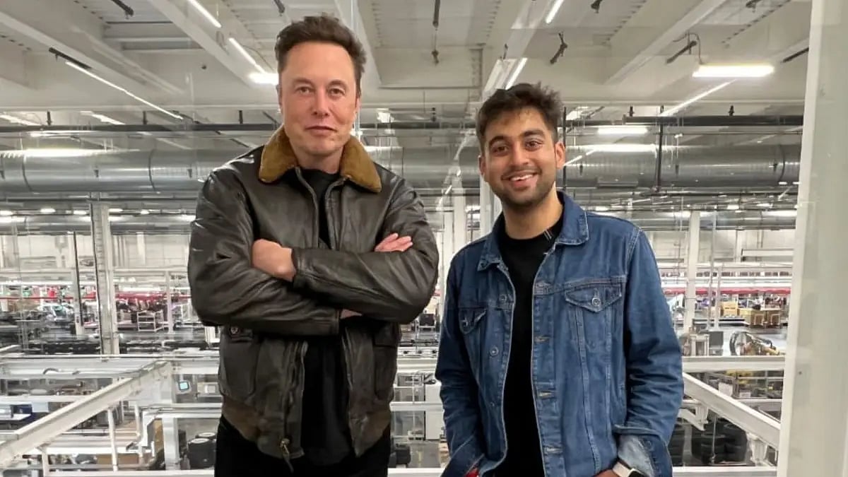Elon Musk with his Desi fan Pranay Pathole