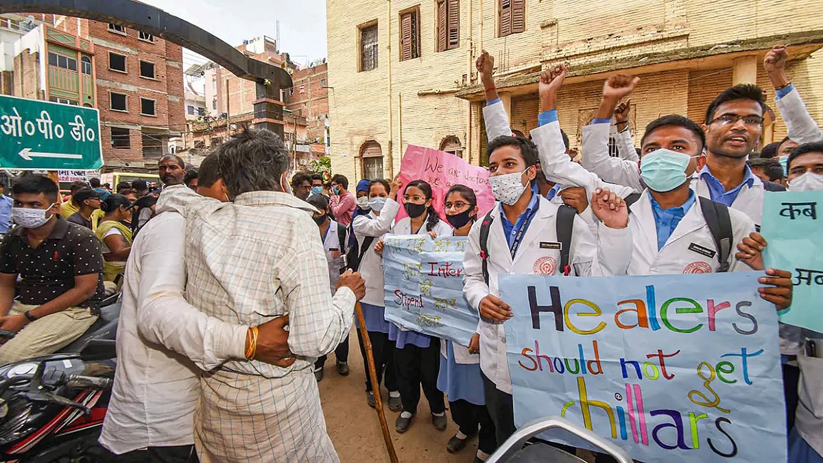 Doctors on strike in Patna 