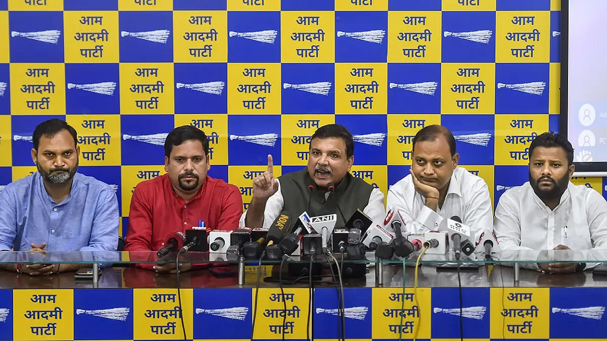 AAP press conference in Delhi 	