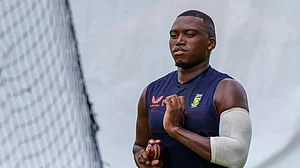 South Africas Lungi Ngidi bowls at nets ahead of second Test against England.