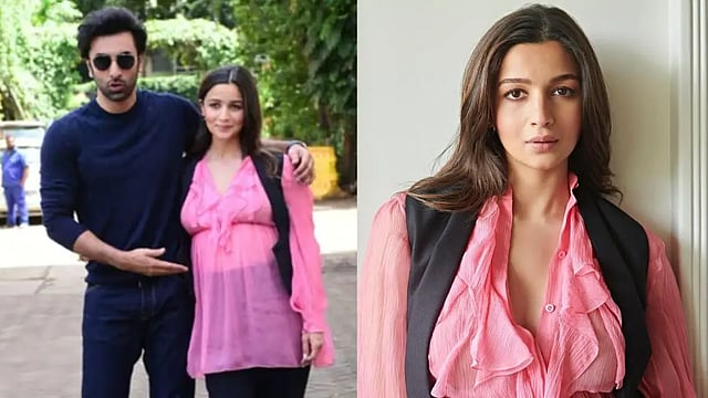 Alia Bhatt Shows Baby Bump As She Poses With Ranbir Kapoor During ‘Brahmastra’ Promotions