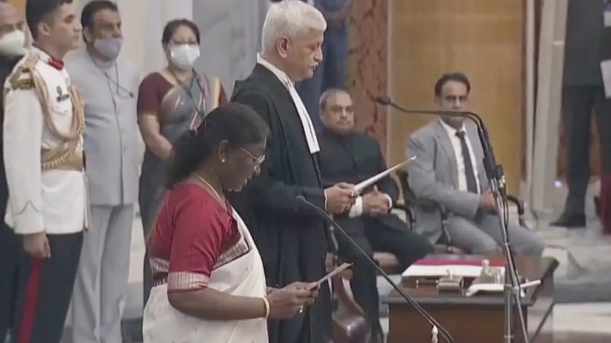 Justice UU Lalit taking oath as the Chief Justice of India 