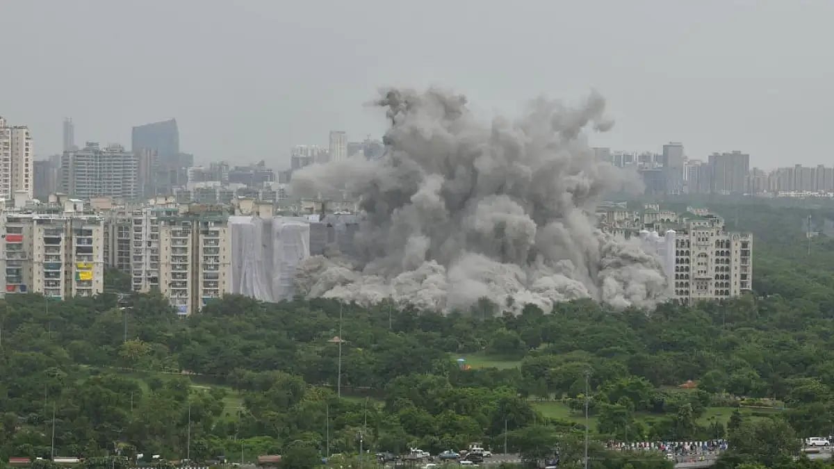 The demolition of Supertech twin towers in Noida