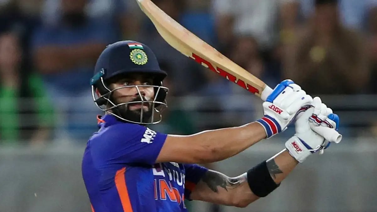 Virat Kohli in action against Pakistan on Sunday in Asia Cup 2022.  