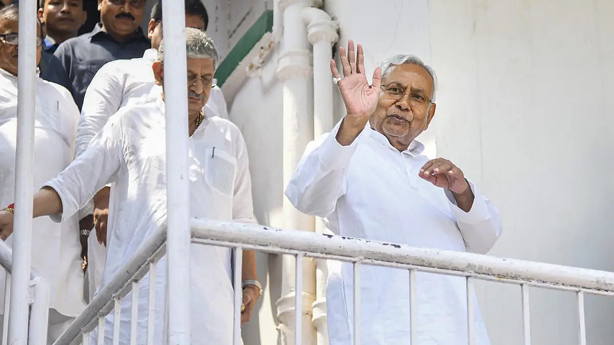 Nitish Kumar at JD(U) office in Patna 