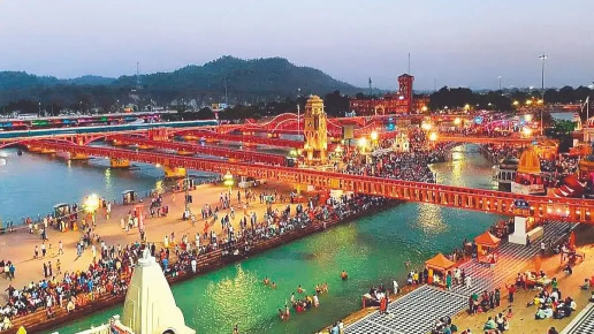The famous Har Ki Pauri ghat on the banks of Ganga