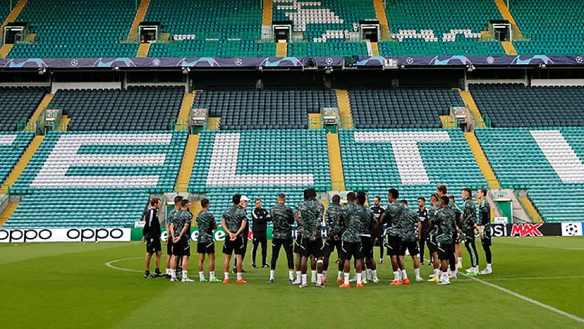 Real Madrid players during a training session. Here's how to watch Celtic vs Real Madrid, UCL football match live.