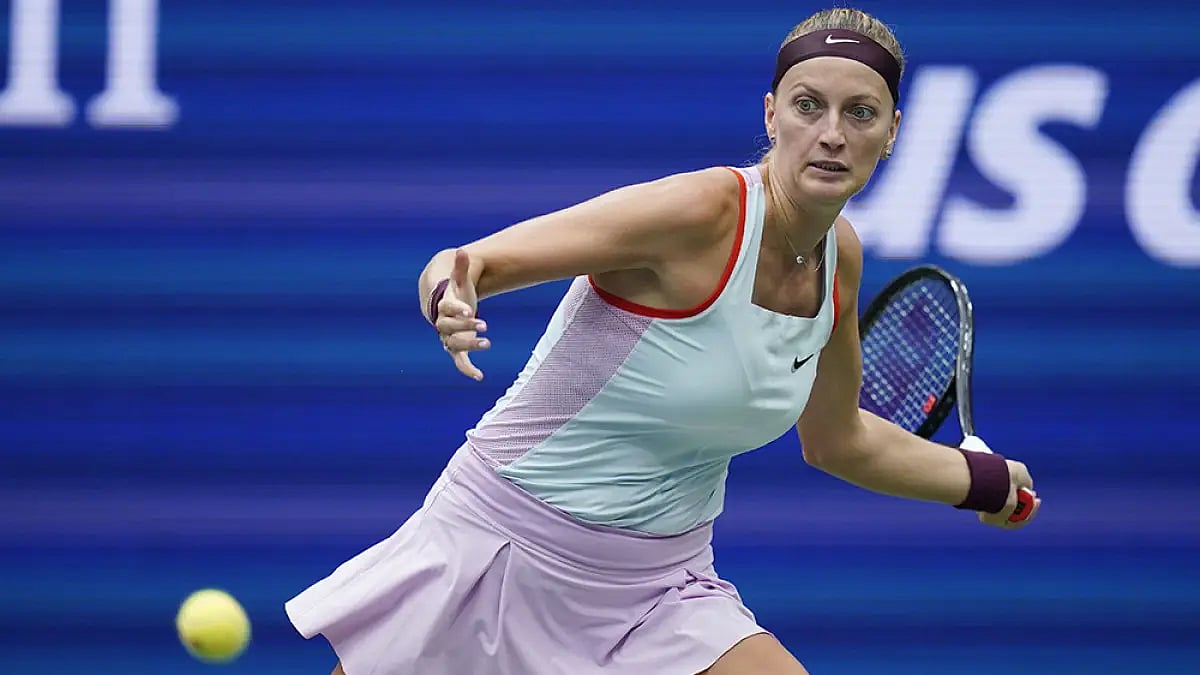Czech tennis player Petra Kvitova in action during US Open 2022.