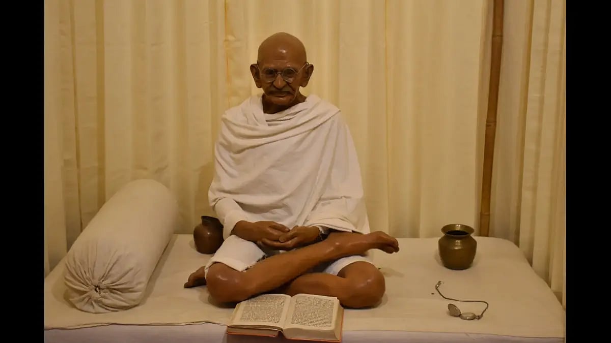 Wax figure of Mahatma Gandhi at a museum in Ooty